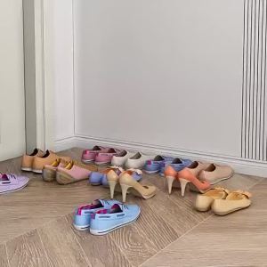 Shoe Cabinet Cream Wind 17/24cm Ultra-thin Shoe Cabinet Small Household Doorway Waterproof Shoe Rack