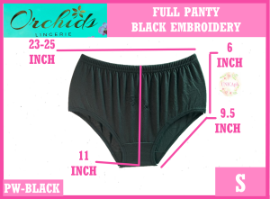 ORCHIDS FULL 1 DOZEN HIGH WAIST BLACK EMBROIDERY ADULT PLUS SIZE MATERNITY PERIOD PANTY