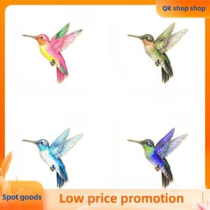 ✨QK shop✨ 4pcs Hummingbird Brooches For Women Colorful Birds Enamel Pin Metal Badge Jewelry Clothing Backpack Accessories Friends Gift