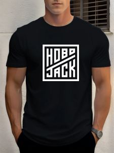 T Shirt For Mens HOBO JACK 100% Cotton Graphic Print Summer Round Neck Tee Casual Breathable Streetstyle Daily Cool T Shirt