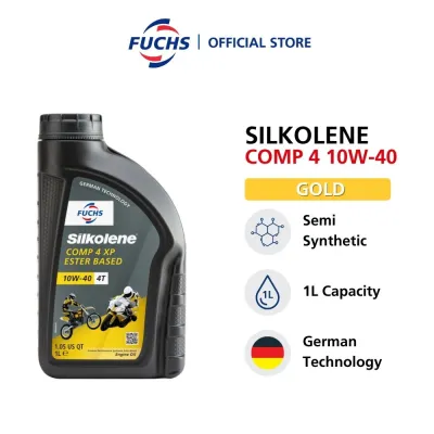 Silkolene 4T Engine Oil 10W40 Semi Synthetic Ester 1L Motorcycle Oil Comp 4 XP - Gold