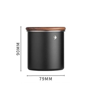 BESTOUR 380ml 560ml Matcha Jar Stainless Steel Wood Lid Food Storage Containers Large Capacity Tea Can Kitchen