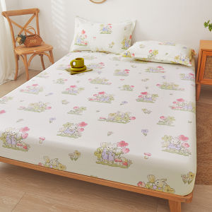 Abraca Dabra with Elastic rubber Soft  Fitted Bedsheet Washed Cotton Bed Sheet Single Super single Queen King Pillowcase