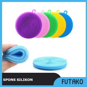 2PCS Spons Cuci Piring Silicon / Silikon Pembersih Serbaguna FUTAKO