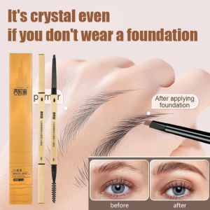 Golden Chopsticks Eyebrow Pencil Little Gold Bar Three-dimensional Extreme All Day Wear Brow Pencil  Natural Looking Brows Definition Dual Ended Brow Pencil Micro Fine Brow Pencil  Smudge Proof Triangular Tip Water Resistant
