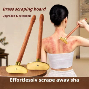 ✨ Brass Scraper Long Handle / Full Body Massage / Gua Sha Tool / Self Back Scraping / Meridian Relief / Pure Brass / Taiji Brass Scraper Full Body Universal