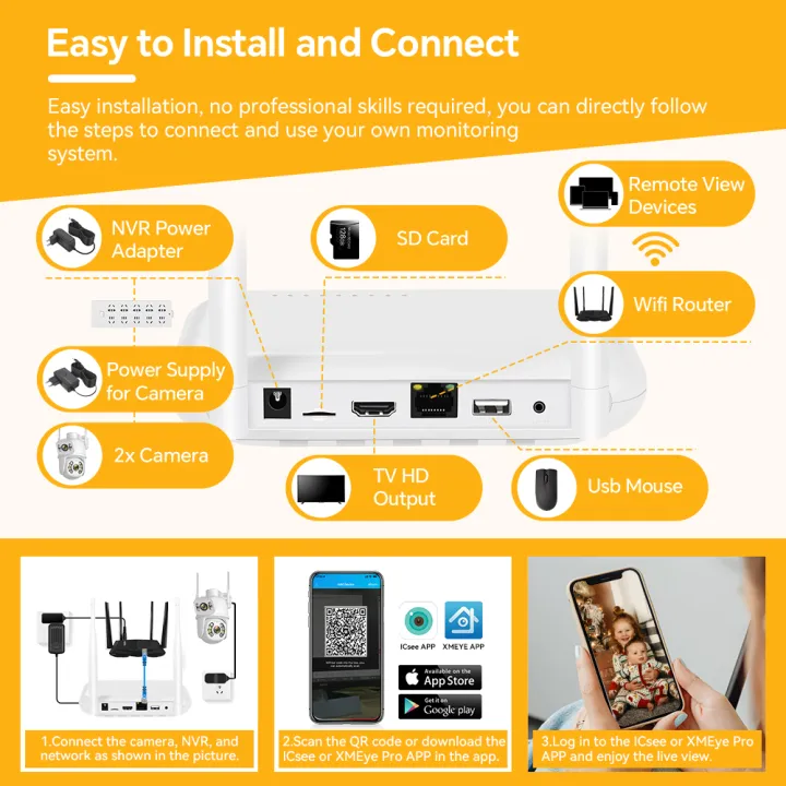 Rolte%208MP%20PAKTE%20CCTV%208%20Saluran%20WiFi%20NVR%202%20Kamera%20WiFi%20Ptz%20Lensa%20Ganda%20Warna%20Night%20Vision%20Aplikasi%20Icsee%20-%20Image%205