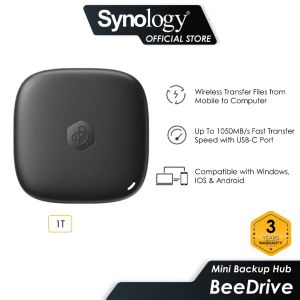 Synology BeeDrive Mini Data Backup Hub For Computer&Mobile Wireless Transfer&Speed Up to 1050MB/s with USB-C (1TB / 2TB)