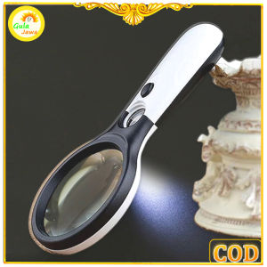 Pembesar Kaca LED 2in1 dengan Lampu Pembaca 3 LED/Membaca Perhiasa
