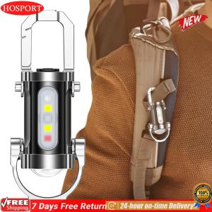 [HOSPORT Official Mall]COB LED Keychain Flashlight Multifunctional Pocket Flashlight Ultralight Camping Flashlight for Camping Hiking