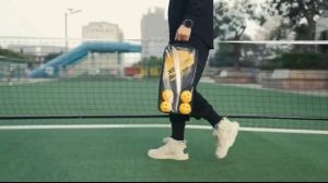 BIN LU Pickle Ball Racket Set 2 Paddles + 4 Balls Included Carry Bag Matching Color Options for Beginner Friends Family Outdoor Games