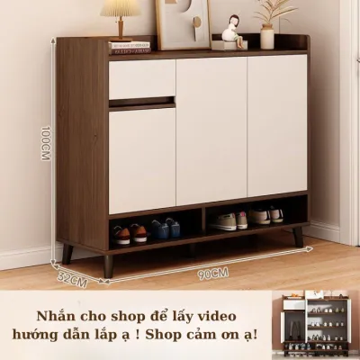 Tủ đựng giày gỗ nhiều ngăn BAMBOOHOME Chất liệu gỗ MDF thiết kế gọn gàng hiện đại