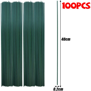 100/50Pcs Artificial Flower Stem Wire Flower Pole Rod for Diy Chenille Stems Stick Flower Arrangement Simulation Decor Supplies