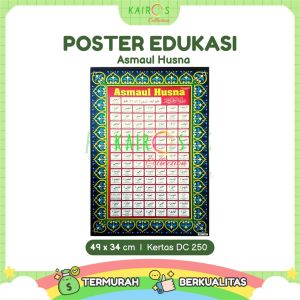Poster Dinding Edukasi Anak Belajar Gambar Muslim Hijaiyah Doa Sholat Wudhu