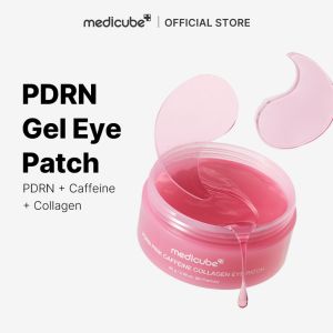 MEDICUBE PDRN Pink Caffeine Collagen Eye Patch Hydrogel Firming Eye Patch Depuff & Brighten Tired Under-Eye Skin
