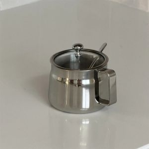 FFBH 304 Stainless Steel Seasoning Jar Set with TrayHome Kitchen Condiment Pots for Oil Salt & Chicken Essence Spice Containers Gift 9H4B3