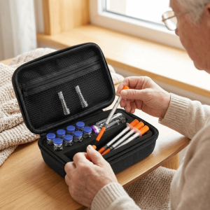 OKDEALS01 8/10 Slots Insulin Vial Storage Case Waterproof 1-10ML Insulin Vial Protector Portable Wear-resistant Essential Oils Carrying Box Travel Use