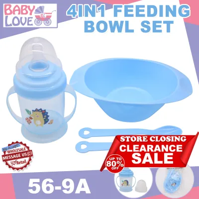 Baby Love 53-9C Baby Feeding Bowl Set Feeding Plate Spoon Fork with Feeding Bottle Set For Babies Kids