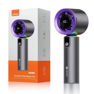 Jamay Kipas Mini Tinggi Portabel  6000mAh Genggam Strong Cooling Fan Pendingin Mini Tampilan High Speed 120 Gear Wind Digital Led  Mini Kipas