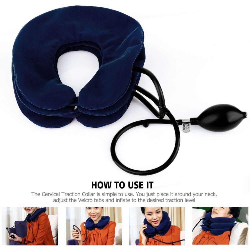 Cuscino da viaggio per il relax del trattore trasportabile, morbido, per la trazione della vertebra cervicale, per il sollievo dal collo, per la correzione della postura e per lo stretching_voghion.com