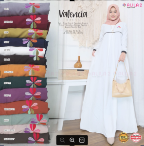 LESTARIJAYA Valencia Maxy Dress Wanita Model Casual Gamis Panjang Bordir Model Terbaru