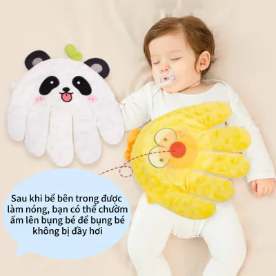 Keranixy Gối bàn tay hình thú cho bé chống giật mình ru ngủ êm giảm đầy hơi có điều khiển từ xa 3 chế độ vỗ dùng nệm cũi