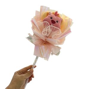 TENDPL มายเมโลดี้ ช่อดอกไม้ My Melody Plush  Cinnamoroll ของเล่นตุ๊กตาช่อดอกไม้ สร้างสรรค์และสร้างสรรค์ ไฟแอลอีดี แท่งนางฟ้าเรืองแสง ของขวัญวันเกิดเด็กผู้หญิง