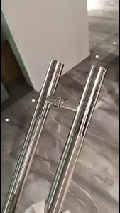 Heavy duty snless steel frosted black push pull door handle gl door wood door handle grab bar