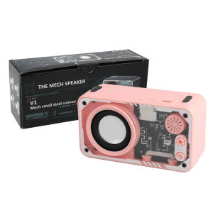 RGB โปร่งใส Mecha V1 ลําโพงบลูทูธไร้สายเสียงจังหวะซับวูฟเฟอร์ TWS สเตอริโอ Cyberpunk Music Center แฮนด์ฟรีโทร