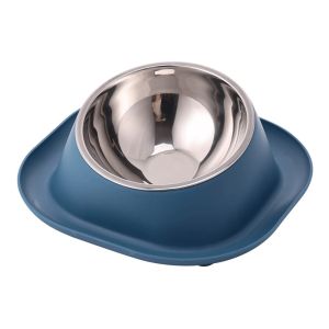 DADOMYD Double Bowls Cat Bowl Stainless Steel Anti-toppling Dog Water Bowl Stable Detachable Cat Food Container Pet Supplies