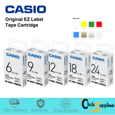 Casio Label Tape Cartridge EZ Label Tape For KL 130 KL 820 6mm 9mm 12mm 18mm 24mm