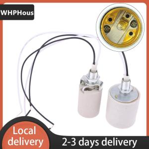 [COD] WHPHous Ship within 24 hours LED Light Ceramic Screw Heat Resistant Adapter Home Use Socket Round For E14 Bulb Base E27 Lamp Holder With Cable