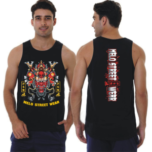 Kaos dalam singlet pria dewasa tanpa lengan - MOTIF SHINIGAMI MERAH - By. Visell Collection389...