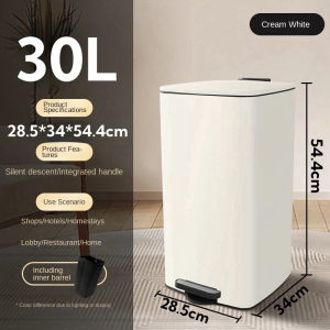 Dustbin kitchen Tong Sampah 50L Kitchen Rubbish Bin Stainless Steel dustbin Trash can with Pedal