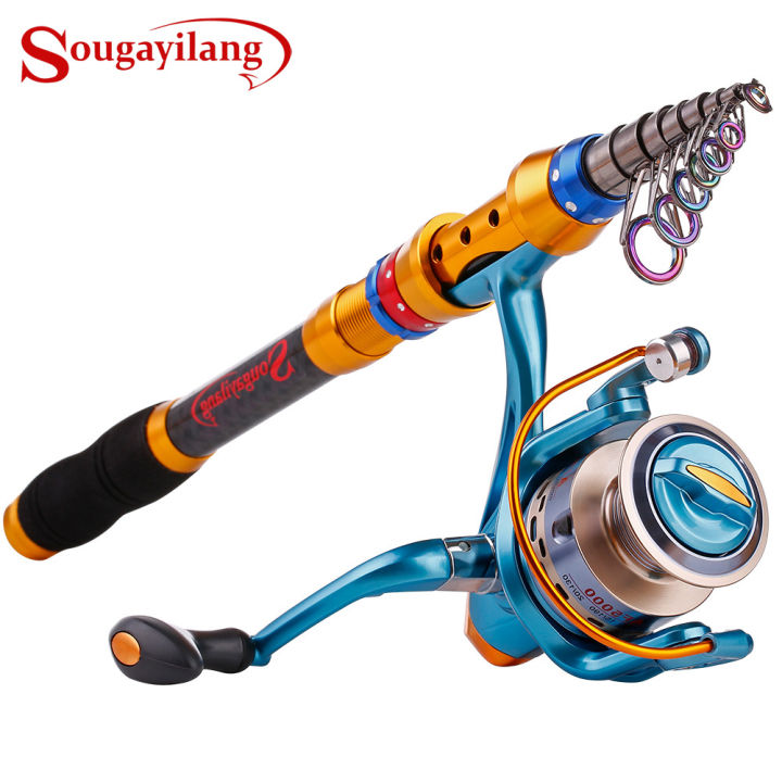Sougayilang Fishing Rod Combos with Telescopic Fishing Pole Spinning -  Sougayilang