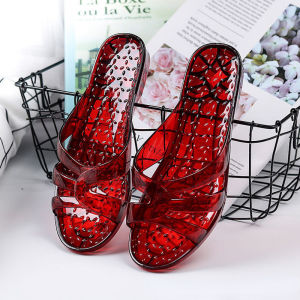 IELGY Summer Flat Crystal Slippers Womens Casual Daily Bathing Non-slip Low Heel Indoor