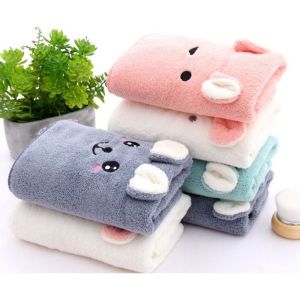 HANDUK MANDI ANAK MENYERAP DAN MOTIF KUPING TIMBUL / HANDUK BAYI TEBAL DAN LEMBUT 50X100 CM - 70X140 CM MURAH