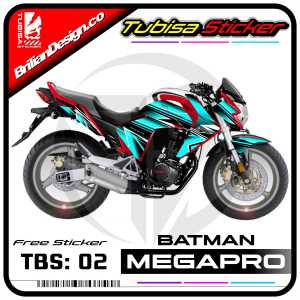 Sticker Striping Variasi Megapro - Stiker Striping Variasi Motor Megapro Batman. TBS.02