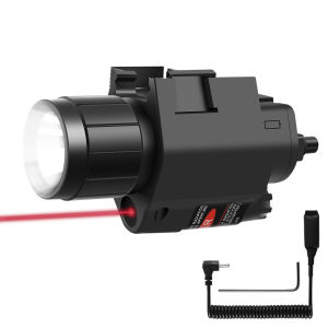 Red Dot Laser Sight LED Flashlight Combo with 20mm Mount with Free 2pcs CR123A Batteries