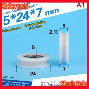 Oderous High Quality U Groove 625 Round Pulley Ball Bearing Wheel Roller For Door Windows Shower Pulleys Drawer POM Guide Wheel