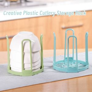 1/2PCS Creative Plastic Cutlery Storage Rack Durable Bowl Storage Drain Rack