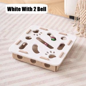 Cat Puzzle Toy Cat Felt Puzzle Box with Ball Interactive Cat Agility Toys Pet Teasing Bell Maze Box