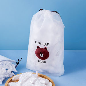 Combo 100 màng bọc thực phẩm PE túi gấu có chun co giãn bọc đồ ăn chùm đầu đa năng N138