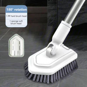 EUNICE 2-in-1 Floor Cleaning Brush With Sponge Replacement Head For Tile/Glass/Bathtub Cleaning双头清洁刷