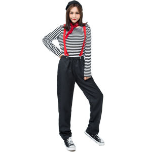 ali9 Mime Actor Goods Couple Clown Clothing Exported to Europe and America Game Clothing Japanese Halloween Farce Performance Wear