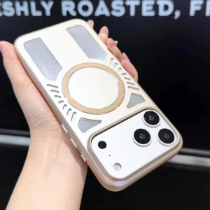 Luxury Mecha Heat Dissipation Shockproof Magnetic Phone Case For iPhone 17 16 15 14 13 Pro Max For Magsafe Charge Hard PC Cover