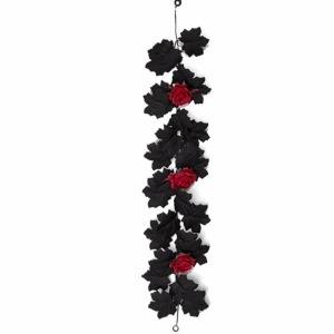 J2UQR3 Maple Leaves Halloween Maple Leaf Rose Vine Plastic Gothic Style Simulated Maple Leaf Vine Wedding Lifelike Fake Fallen Leaves Halloween Decor