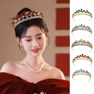 WATER Rose Flower Women Hair Hoop Rhinestone Pearl Crystal Flower Tiara Temperament Headwear Wedding Headband Girl Children