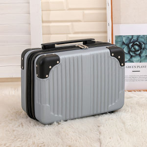 Stylish 14-Inch Korean Retro Makeup Trolley Case For Travelers Perfect Cosmetics Storage Solution