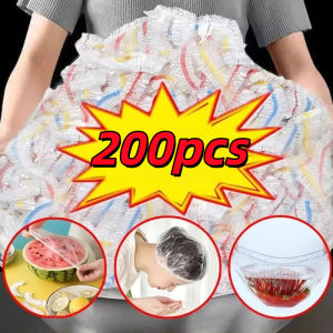 BUY1 TAKE 1 200pcs Disposable Bowl Cover Plastic Wrap Bag Food Grade Leftovers Fresh-Keeping Cover
